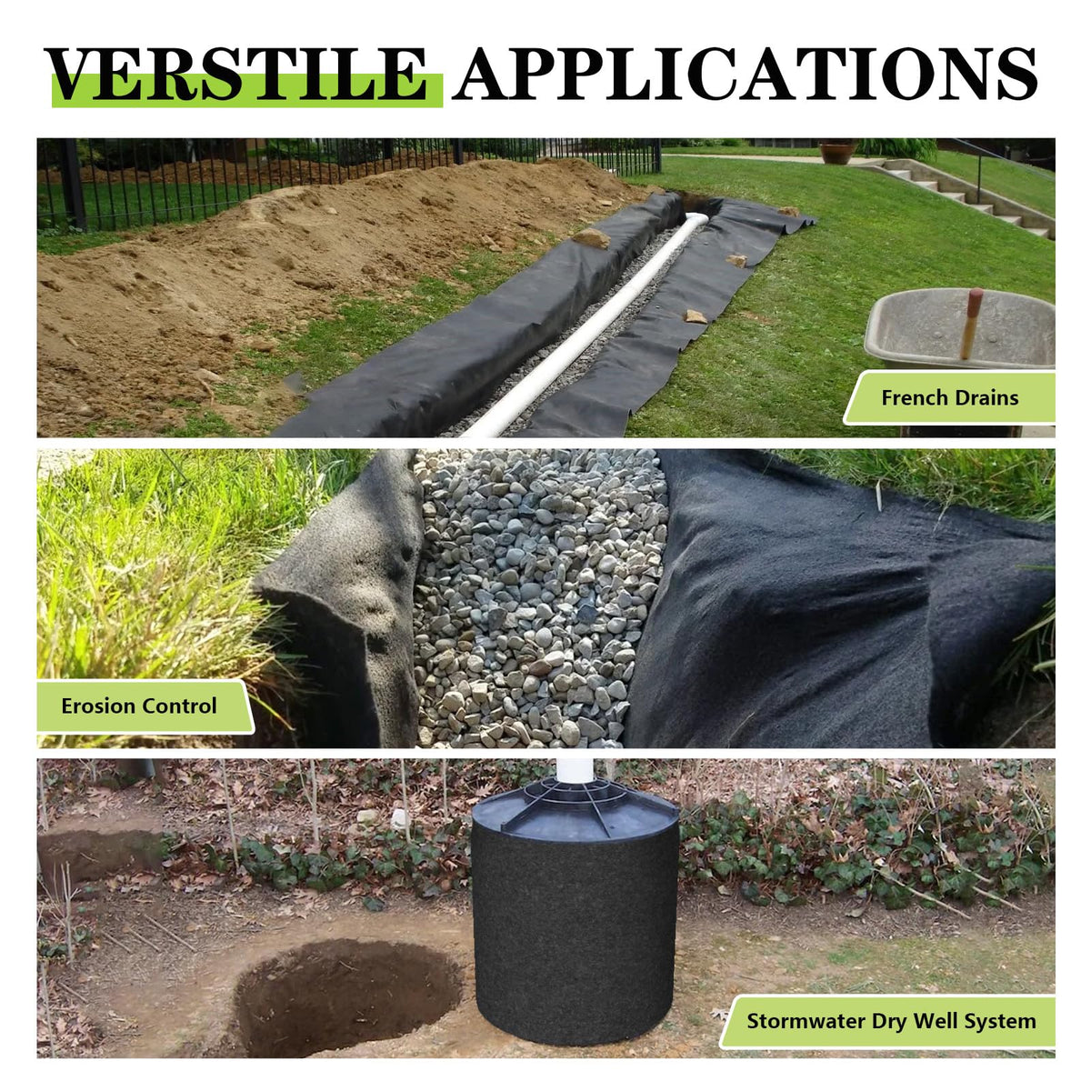 HZCGJMY drainage fabric suits gardens and landscapes for erosion control and stability.