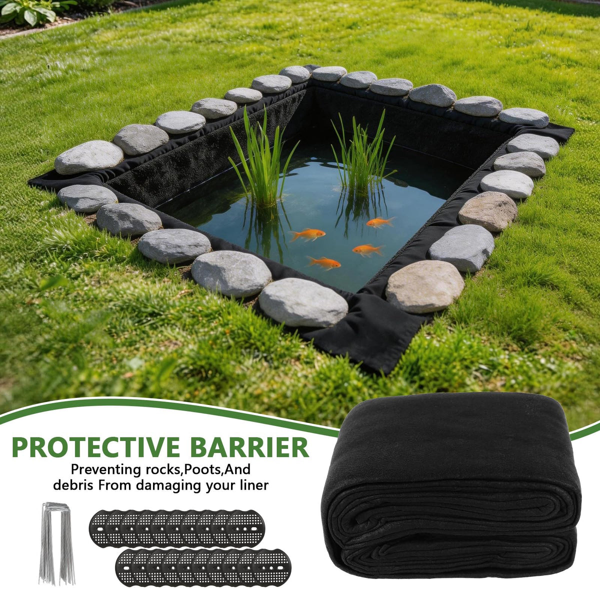 HZCGJMY erosion protection supports liner longevity in outdoor ponds