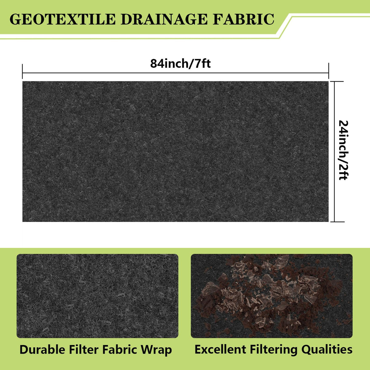 HZCGJMY geotextile fabric for drainage supports French drains and soil separation.