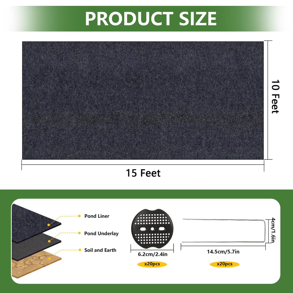 HZCGJMY geotextile underlayment creates a smooth base for ponds