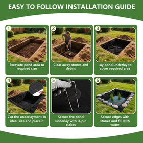 HZCGJMY easy-to-cut underlayment simplifies pond installation
