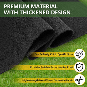 HZCGJMY 10x15 pond underlayment can be trimmed to fit shapes