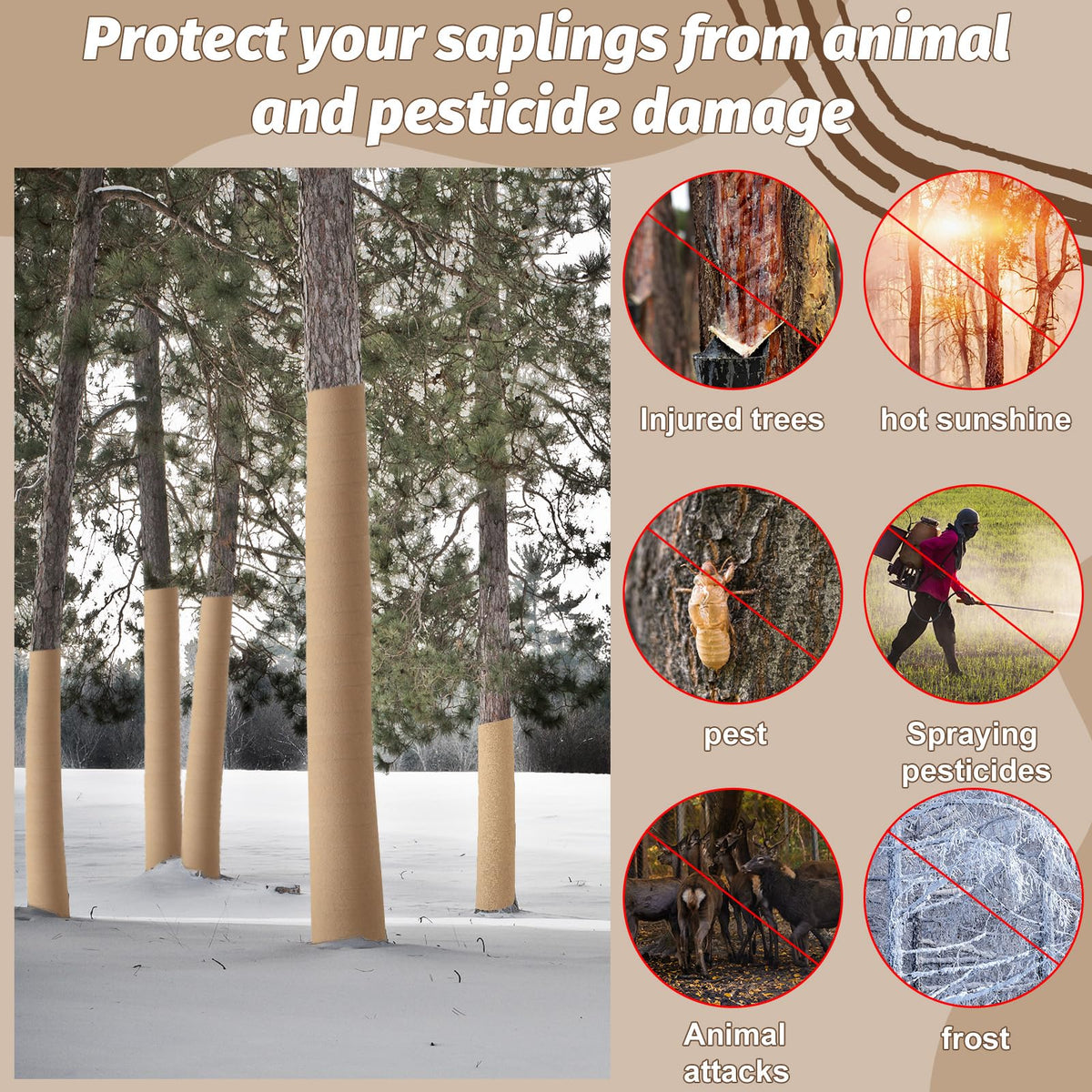 HZCGJMY wrap length lets you cover multiple trees from one purchase.