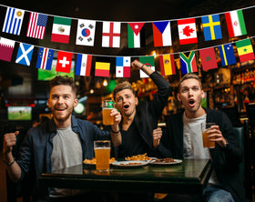 HZCPENG World Cup flags bar decor creates lively pubs and fan zones.