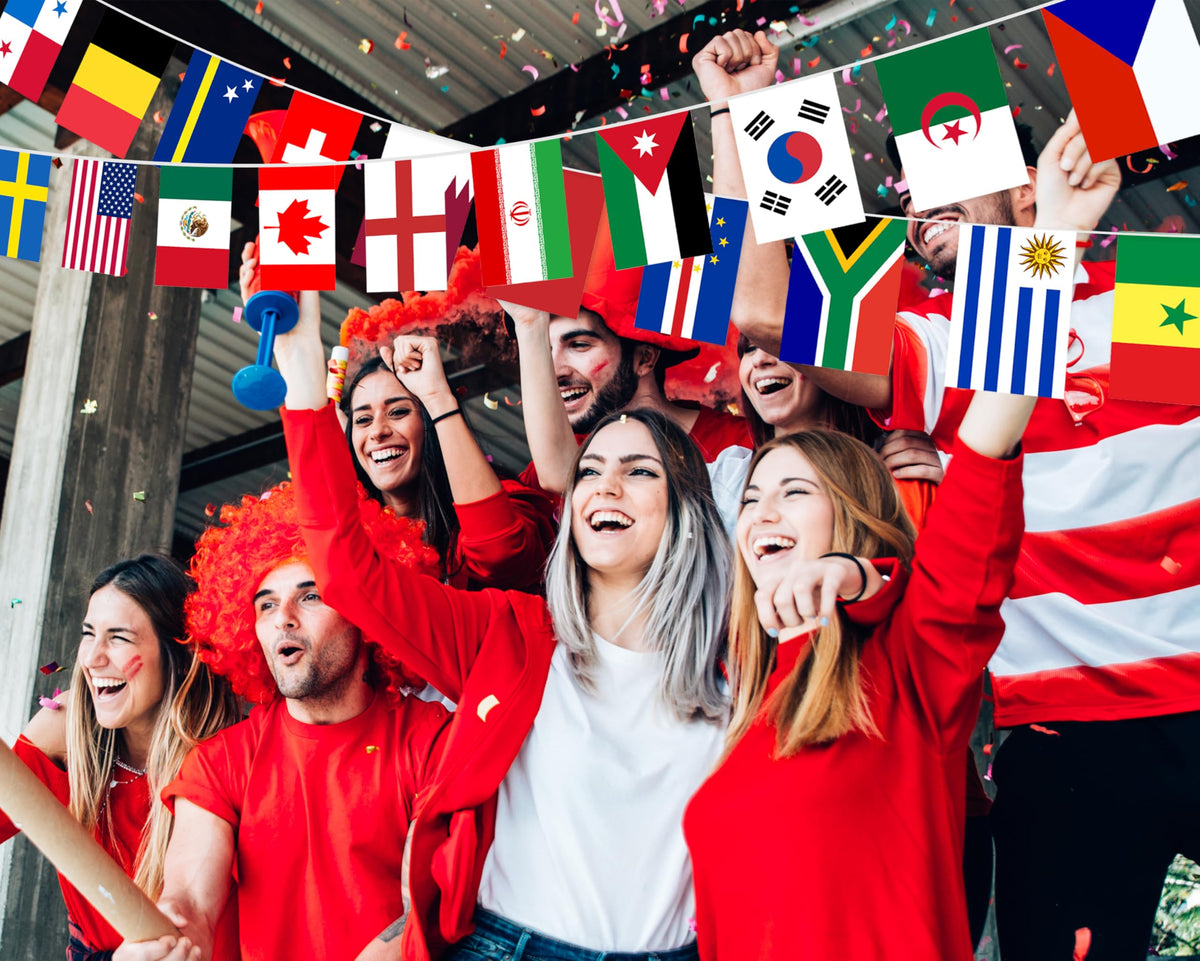 HZCPENG World Cup flags bedroom display brings team spirit to living spaces.