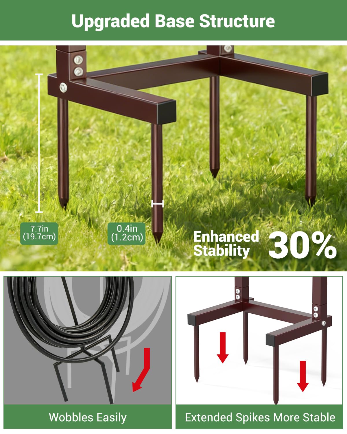 HZE 160-ft storage coils hoses neatly without clutter.
