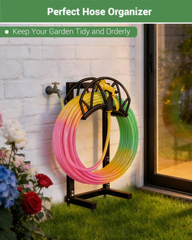 HZE detachable hose organizer stores away compactly after use.