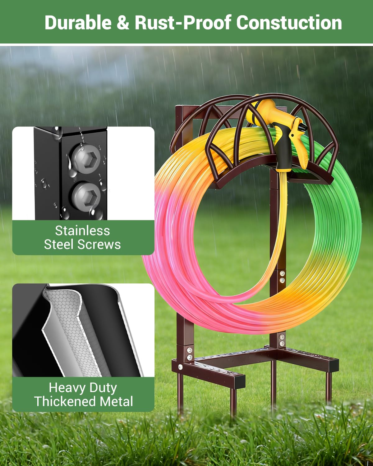 HZE weatherproof metal construction resists outdoor wear.