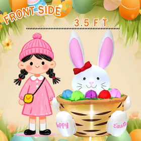 HZGDEJTG basket with colorful eggs enhances Easter-themed ambience.
