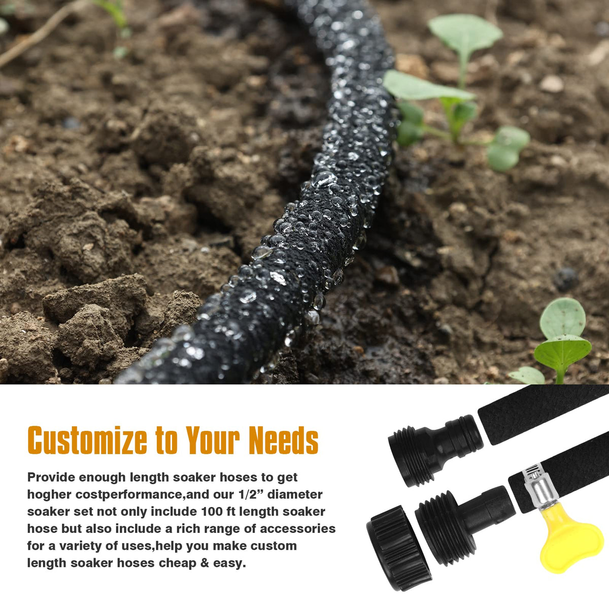 HZGREEN hose material close-up highlighting recycled rubber and polyethylene