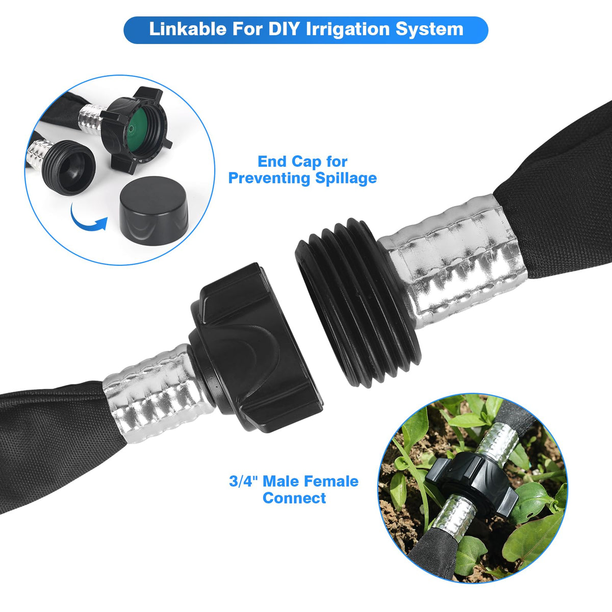 HZGREEN inner PVC core provides strong pressure resistance for steady water delivery.