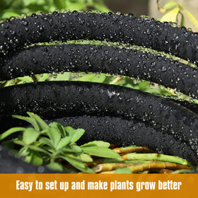 HZGREEN 50ft hose features heavy-duty rubber for durable outdoor use