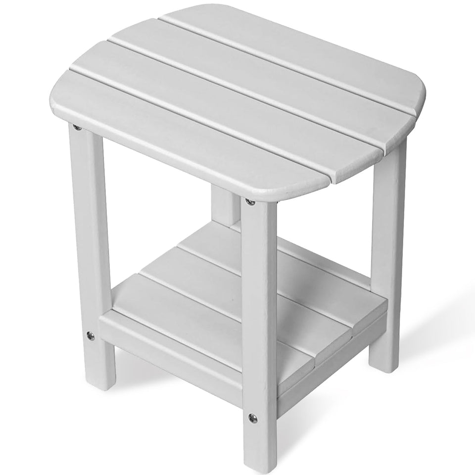 HZLBZYON Adirondack side table with 2-tier square design for outdoor living