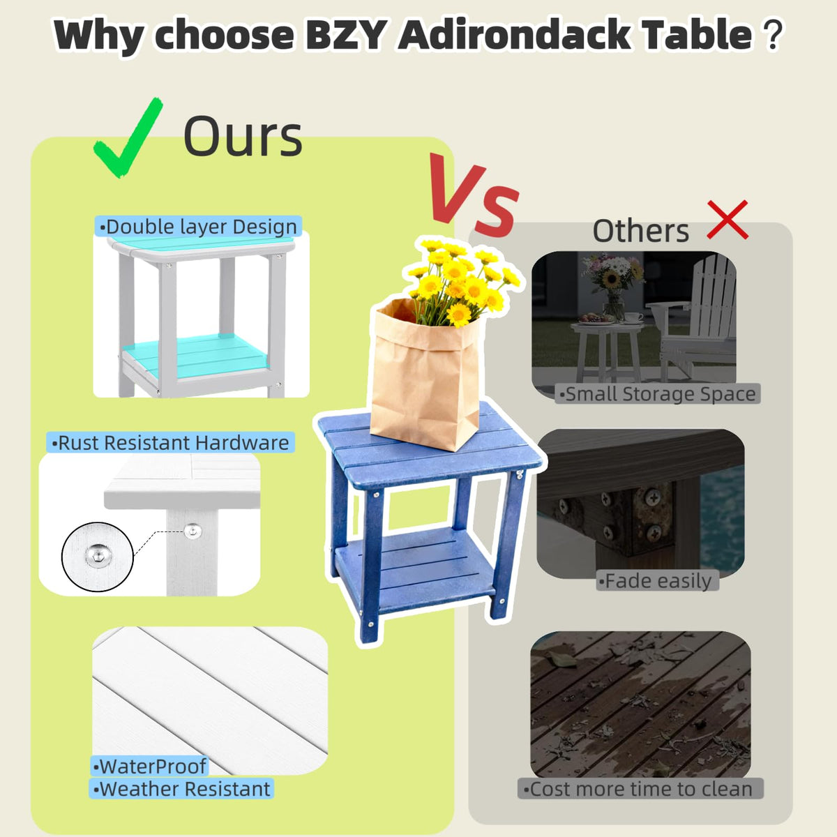 HZLBZYON Sturdy frame supports up to 180 lbs for everyday use.
