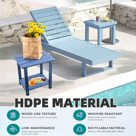 HZLBZYON Outdoor-side table versatile for patio, deck, or living rooms.