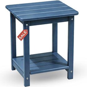 HZLBZYON Adirondack square side table weatherproof HDPE for year-round patio use.