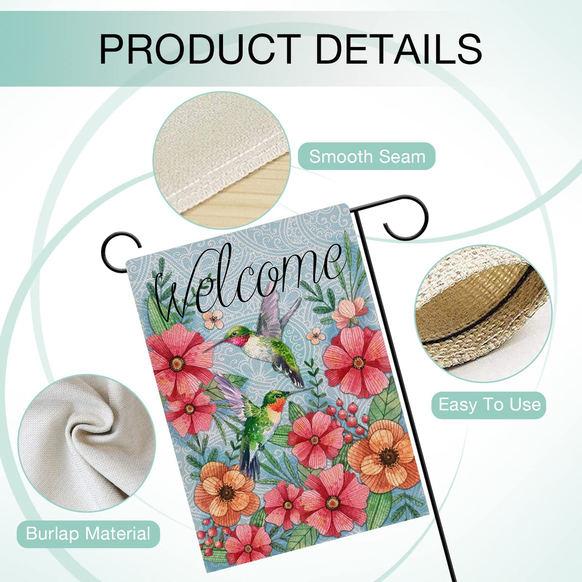 Hzppyz burlap garden flag double-sided for versatile seasonal decor in any outdoor space.