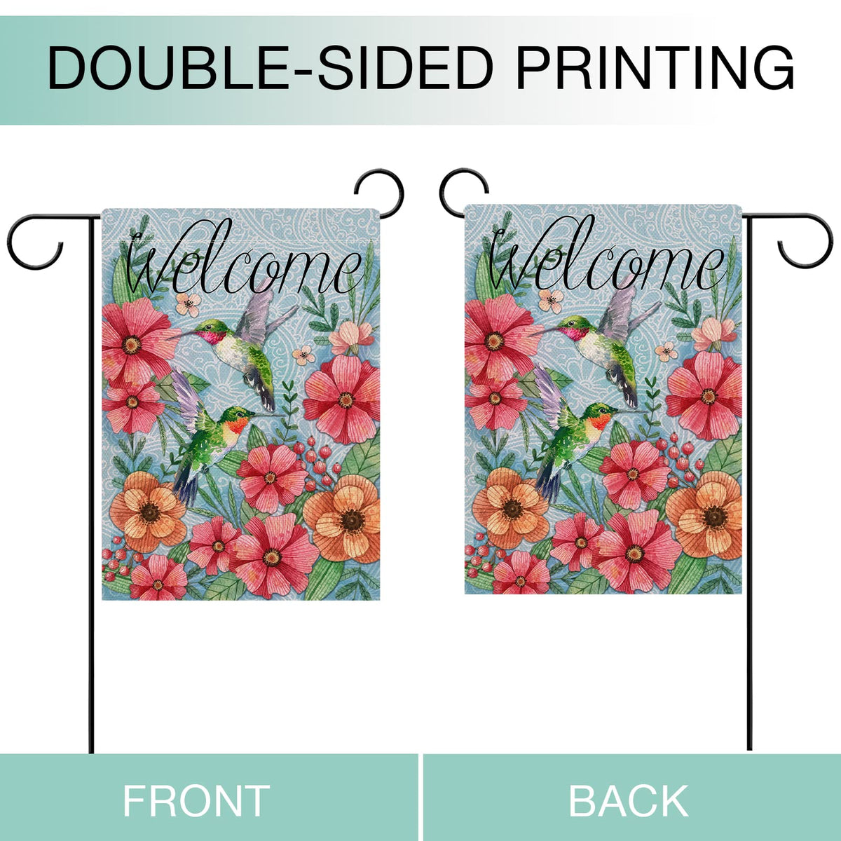 Hzppyz colorfast floral flag artwork stays bright across seasons for curb appeal.