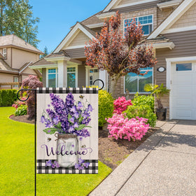 Hzppyz lavender accents flag, vibrant colorfast print enhances seasonal decor.