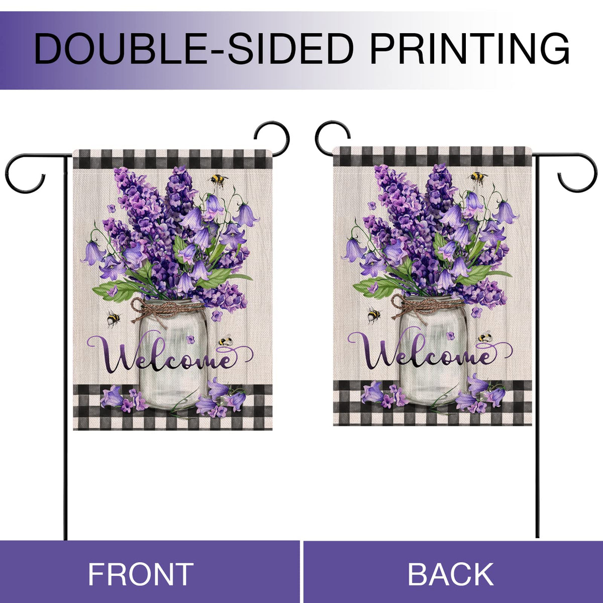 Hzppyz decorative yard flag, 12x18 size fits standard flag sleeves.