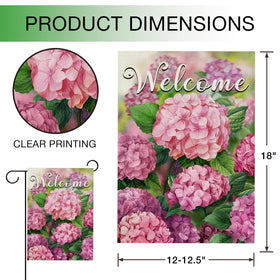 Hzppyz pink hydrangea flag, two-sided visibility for seasonal curb appeal.