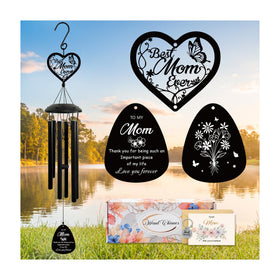 HZYCYYFC wind chime with heart topper boosts outdoor sentiment and ambiance