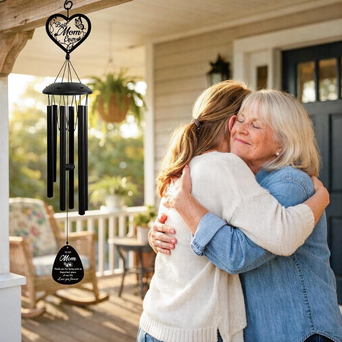 HZYCYYFC wind chime showing To My Mom teardrop sail for a personal touch outdoors
