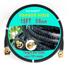 HZYOUMU soaker hose with brass connectors for a rustproof, leakproof faucet connection