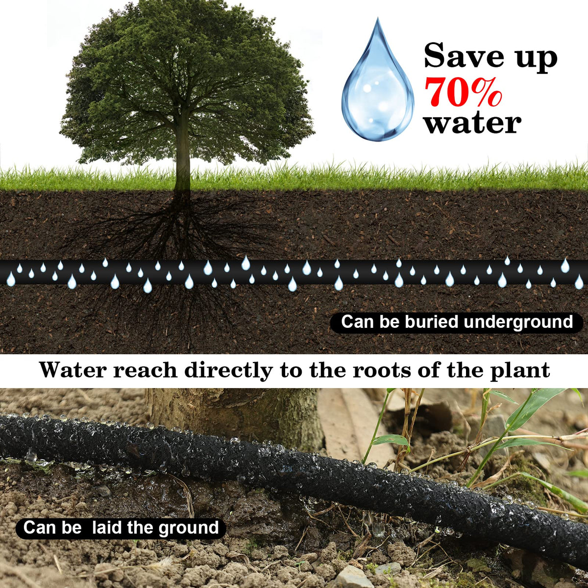 HZYOUMU kink-resistant rubber hose stays flexible in garden tasks