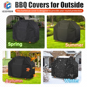 i COVER 65-inch grill cover easy-clean design wipes clean quickly.