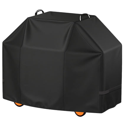 i COVER 65-inch grill cover front view protects grills from rain, sun, and dust.