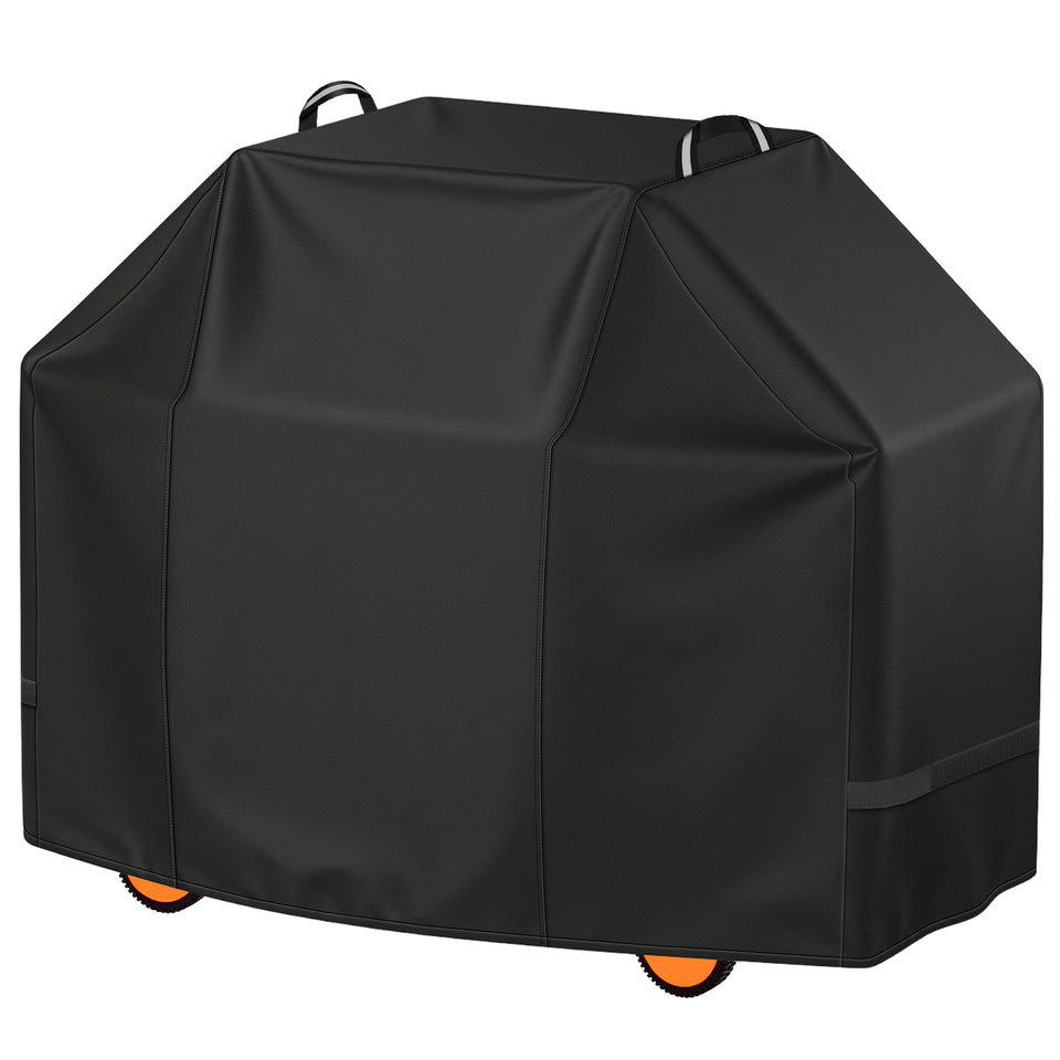i COVER 65-inch grill cover front view protects grills from rain, sun, and dust.
