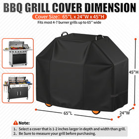 i COVER 65-inch grill cover rear view shields back panel from weather.