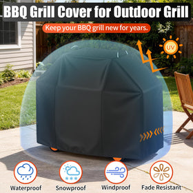 i COVER 65-inch grill cover UV-protected fabric resists sun fading.