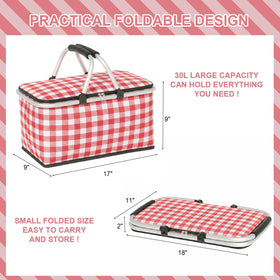 IACTIVE 30L large market basket open to fit snacks and drinks.