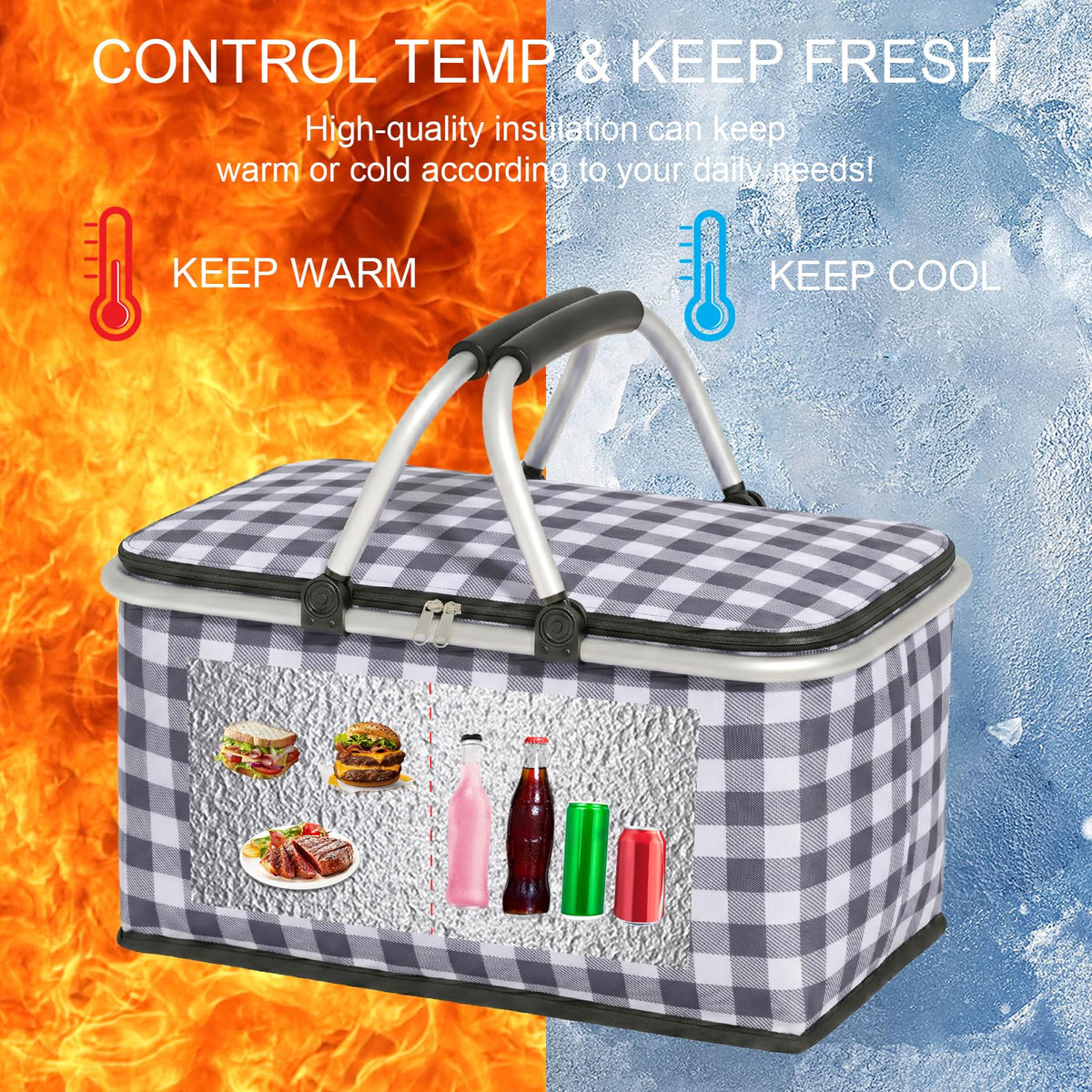 IACTIVE insulated lid blocks dust and sun for cleaner meals