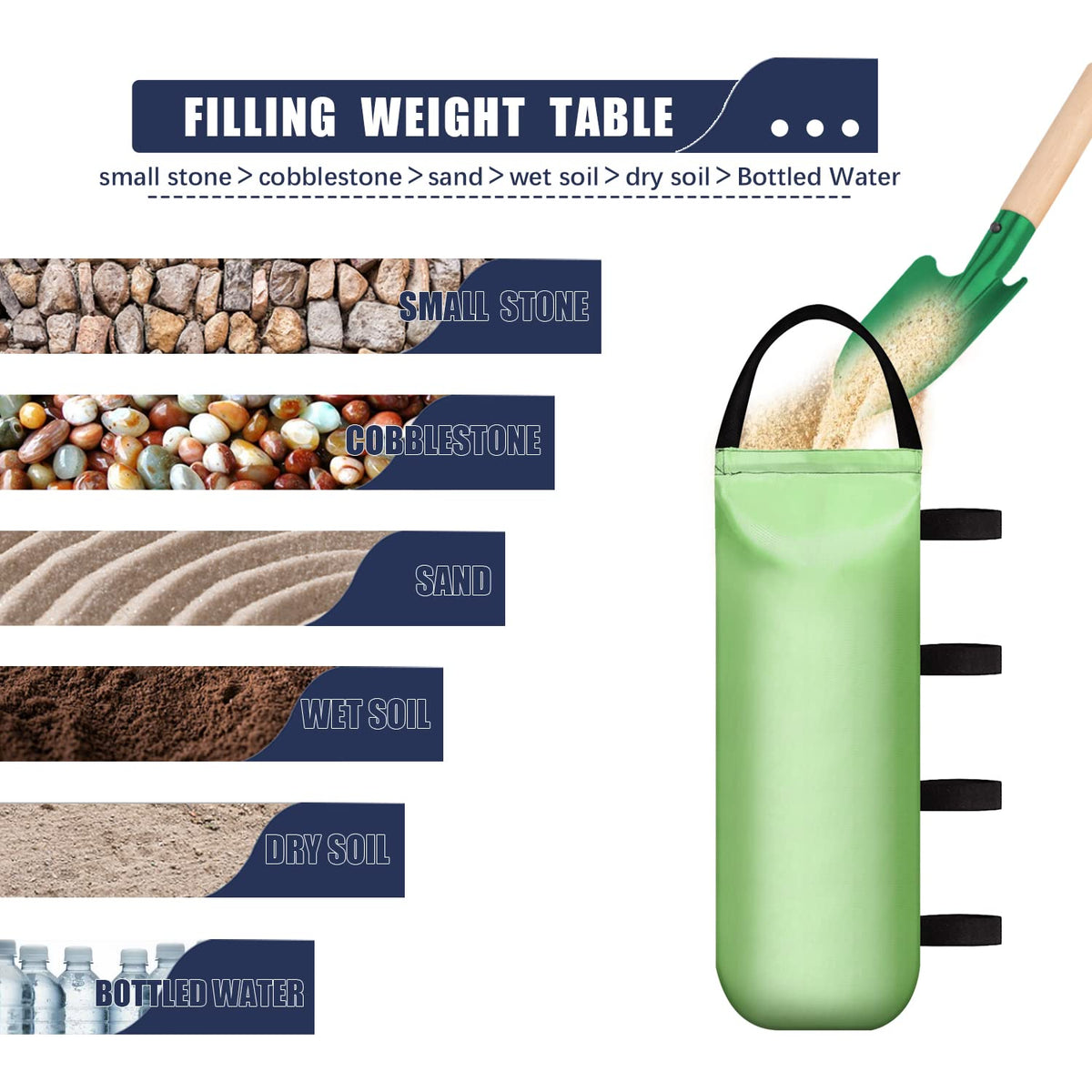 IALNAI sandbags feature a sturdy carry handle for portable setup.