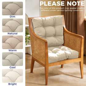 Beige IASEAHK outdoor chair cushions on a porch setup