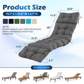 IASEAHK chaise lounge cushion with fade-resistant color stays vibrant in sun