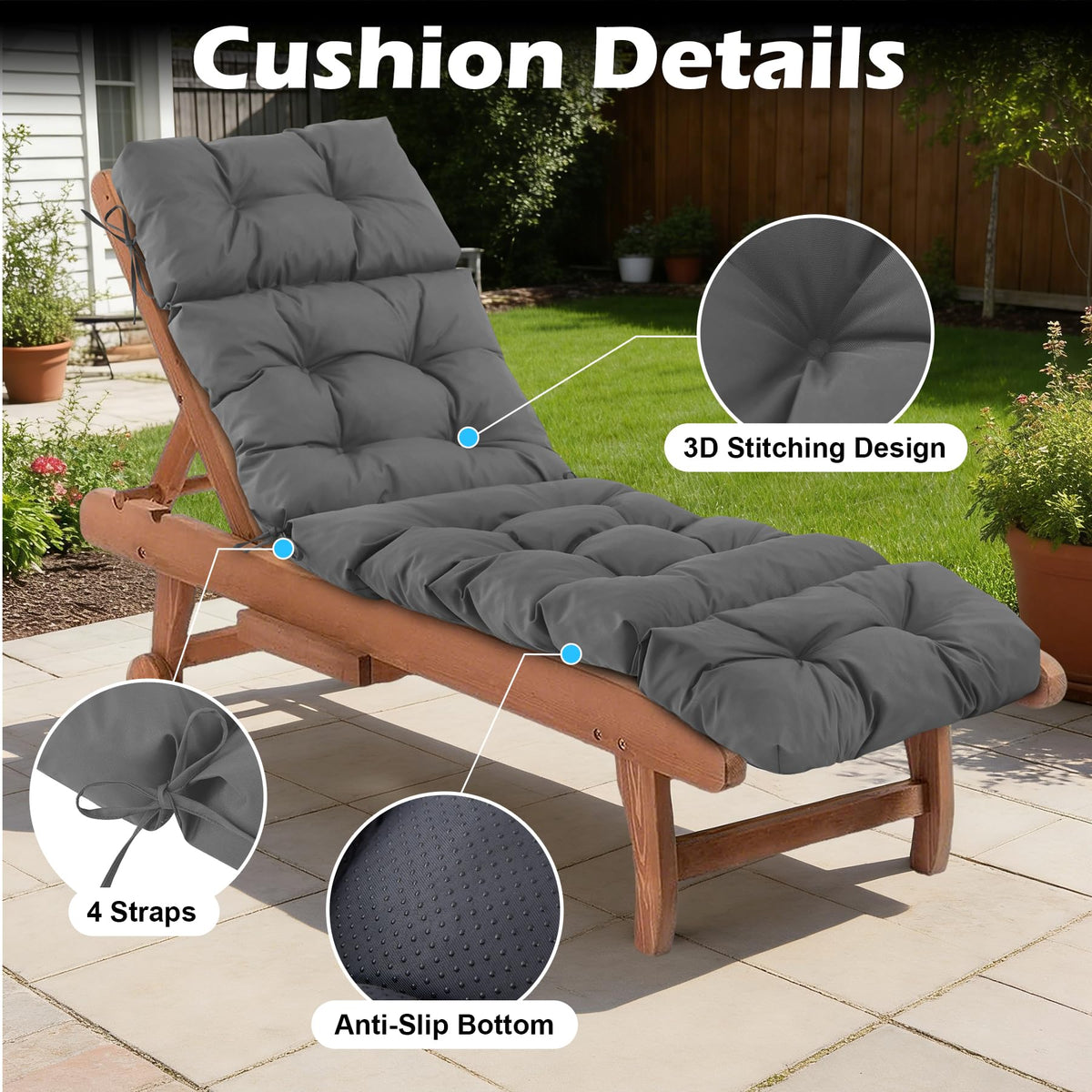 IASEAHK chaise lounge cushion featuring TPU waterproof coating