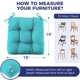 IASEAHK cushions show non-slip bottom and attached ties for secure seating