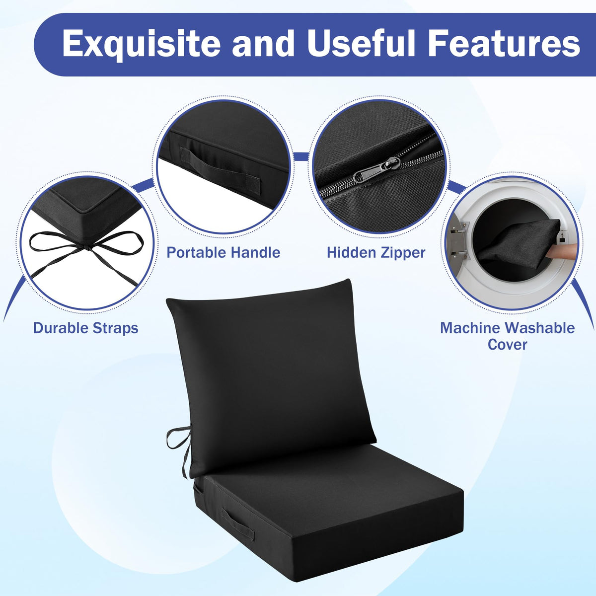 IASEAHK cushions with hidden zippers for a sleek look