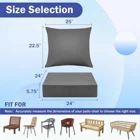 IASEAHK outdoor back cushion 25x22, firm support for lounge seating.