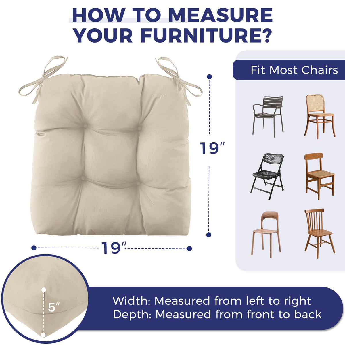 IASEAHK cushions on wicker chair with ties from the side