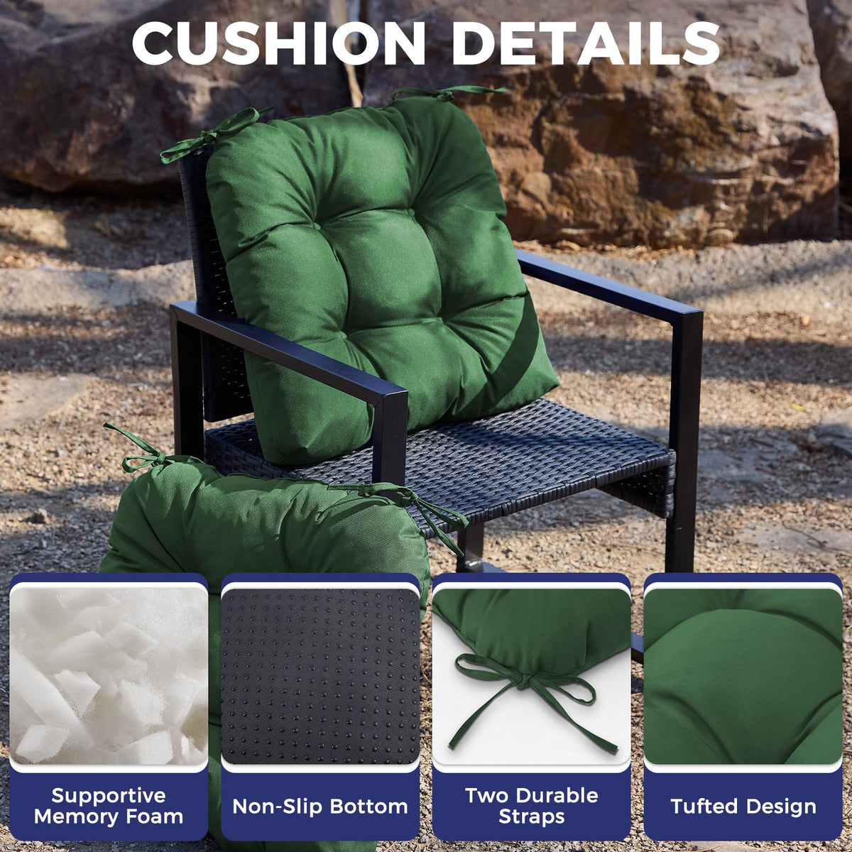 IASEAHK cushions non slip bottom maintaining secure seating on windy days