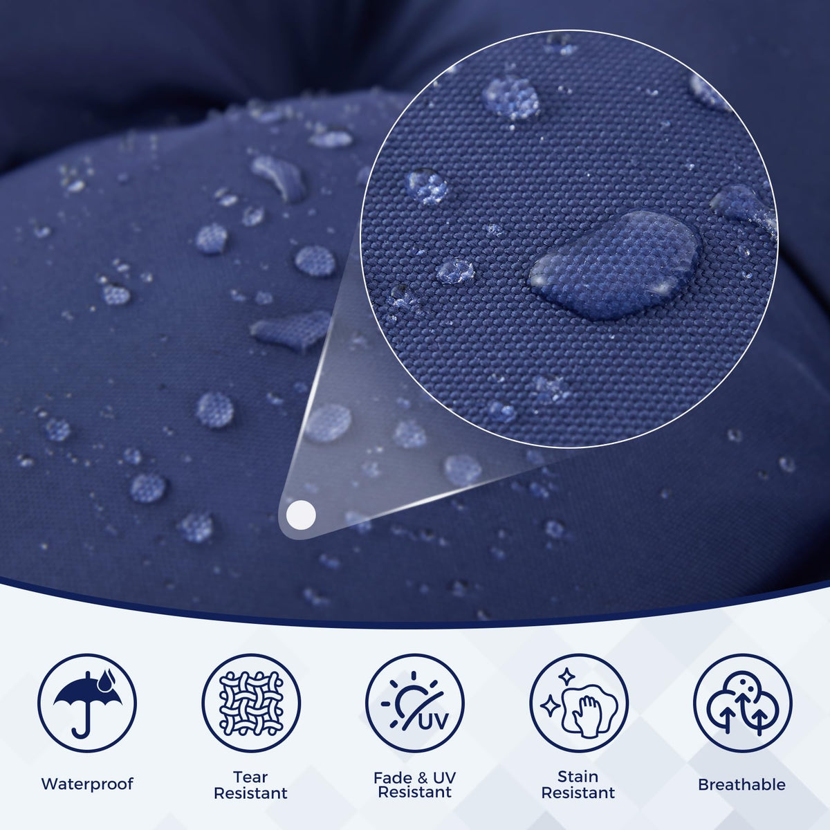 IASEAHK outdoor cushion with anti-slip bottom stays securely attached.