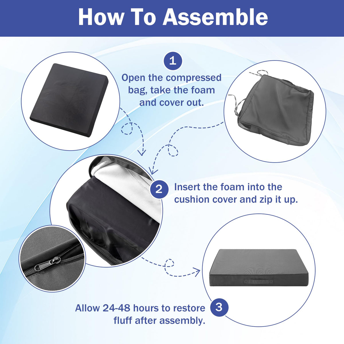 IASEAHK cushions removable cover for easy cleaning after outdoor use