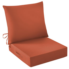 IASEAHK outdoor seat cushion set 24x24 shows waterproof, fade-resistant fabric for outdoor use.