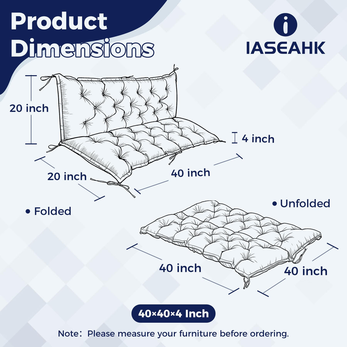 IASEAHK vacuum-packed cushion expands quickly after unboxing.