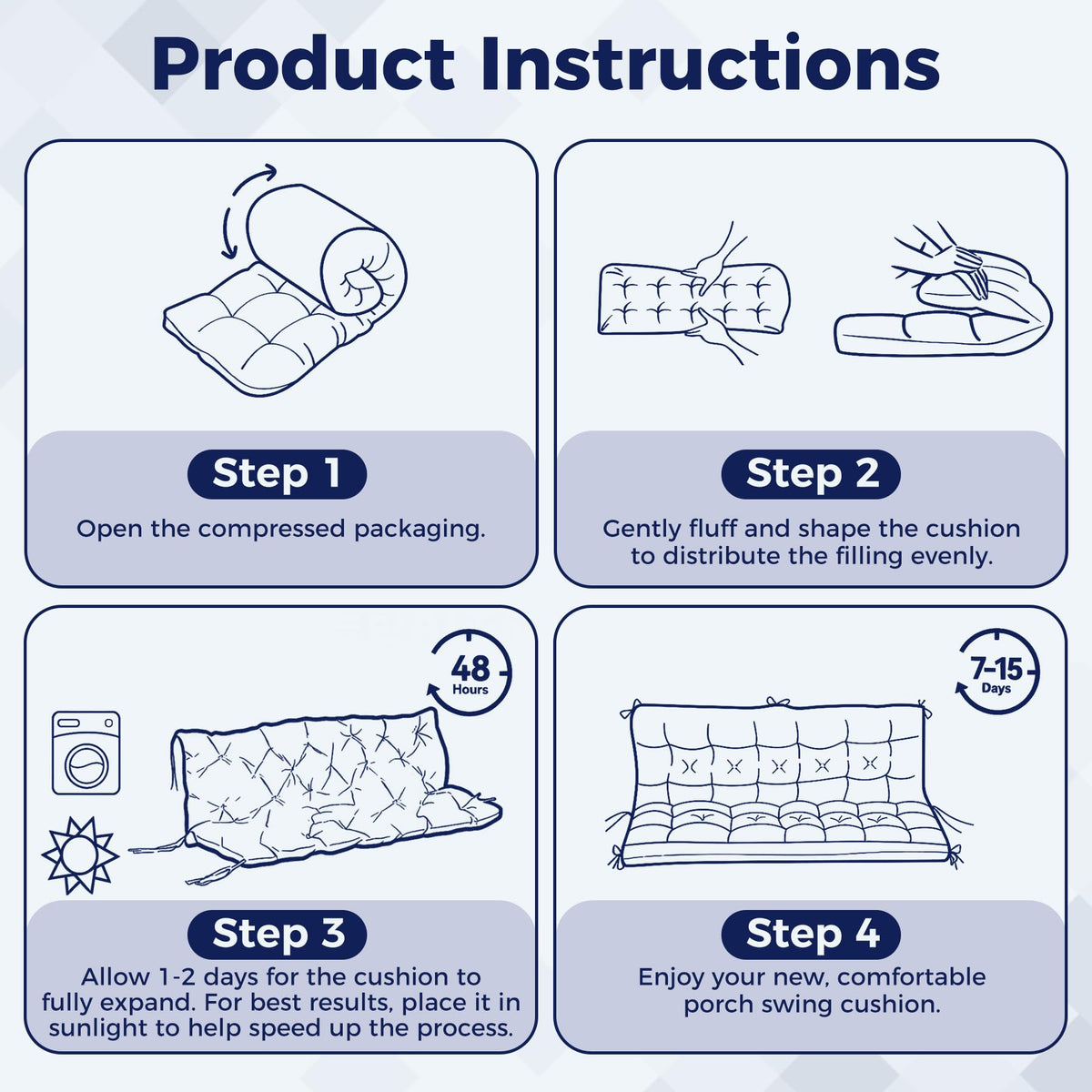 IASEAHK waterproof-fabric cushion withstands sun and rain for outdoors.